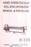 China-China Slip Roller FR-S5016 50\" x 16 ga. Operation & Parts List Manual-FR-S5016 50\" x 16 ga.-01